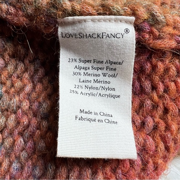 LoveShackFancy Knit Rio Russet Alpaca Merino Oversized Sweater XS / SMALL Ombre - Picture 8 of 15